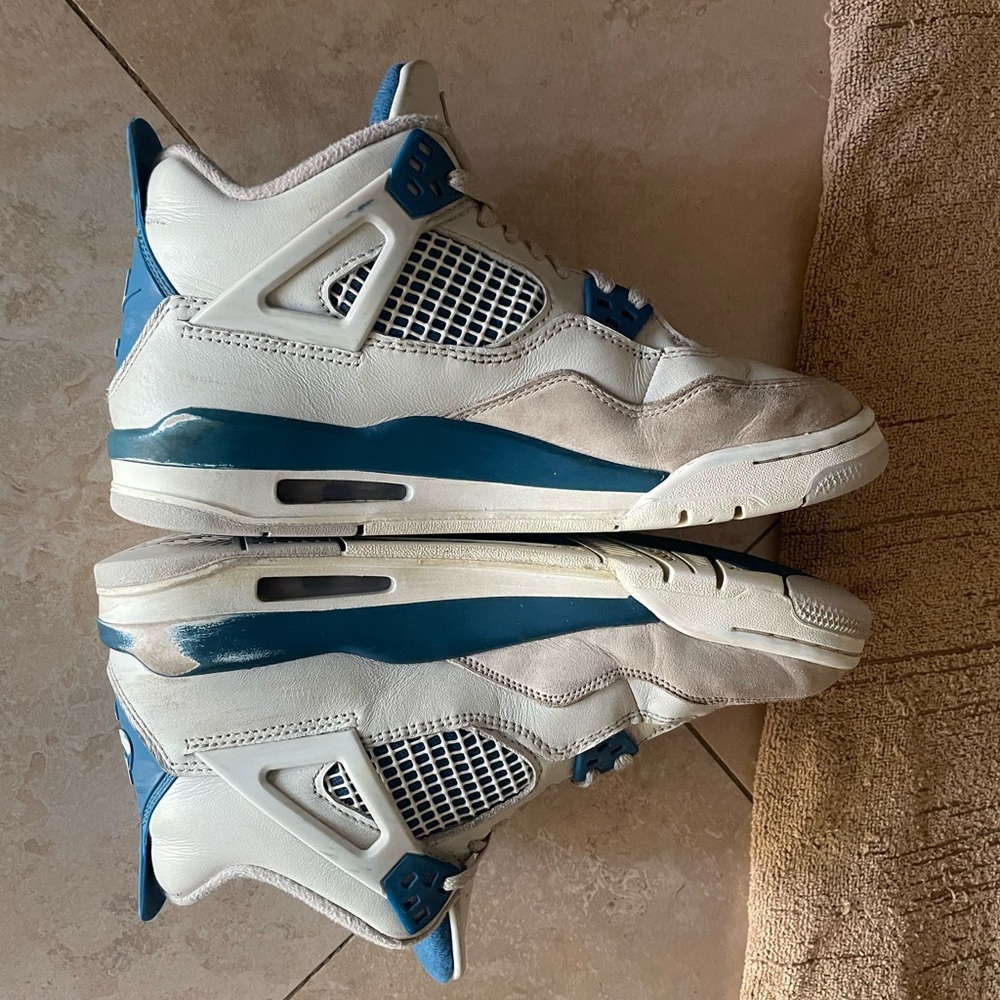 Air Jordan Retro 4 Military Blue Kids Sneakers - Picture 5 of 12